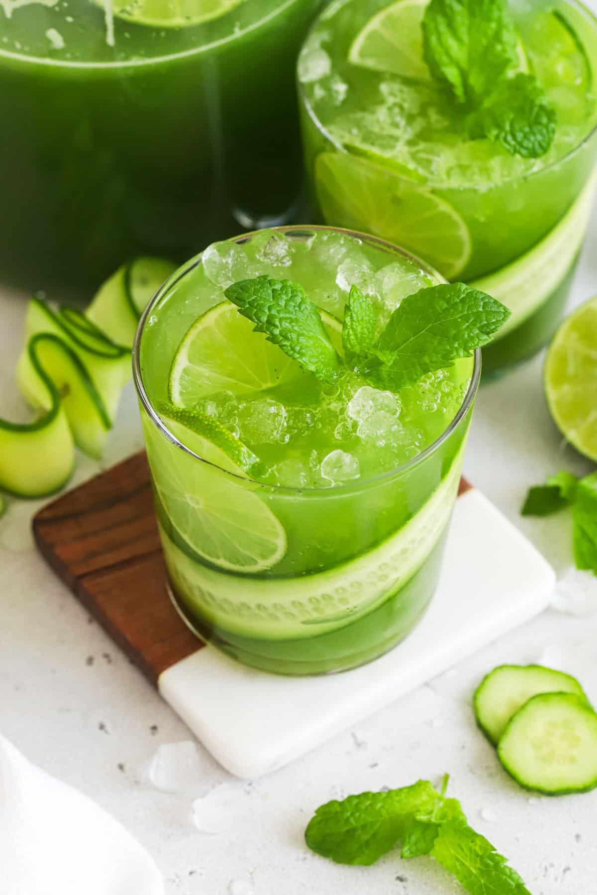 cucumber mint cooler mocktail