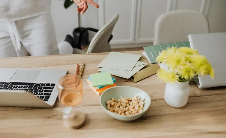 healthy snacking at desk