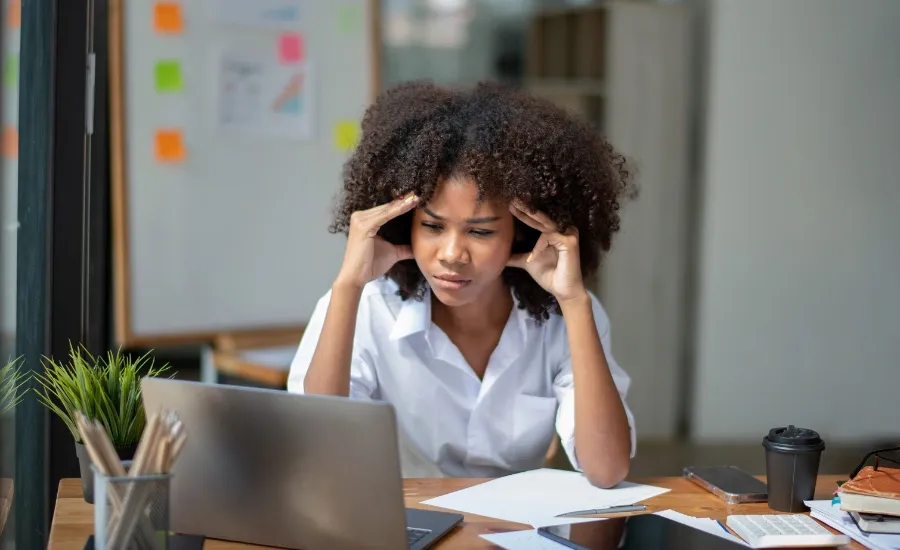 woman made a mistake at work