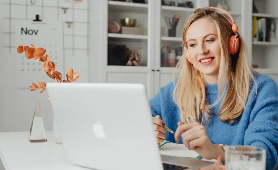 introvert woman working from home